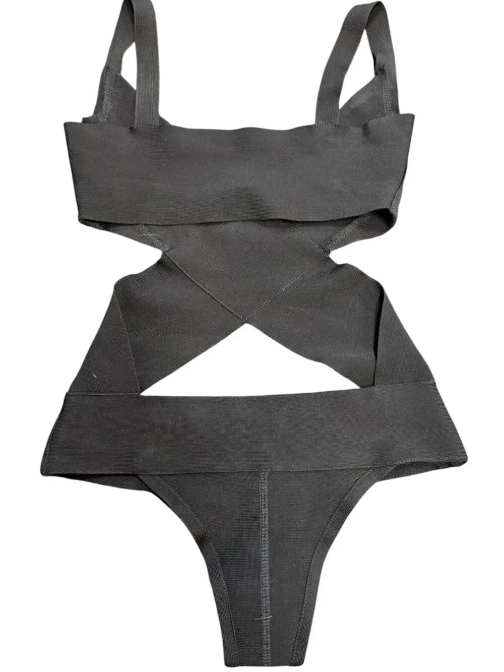NWT SKIMS Monokini Cutout One Piece Swimsuit Black Size S